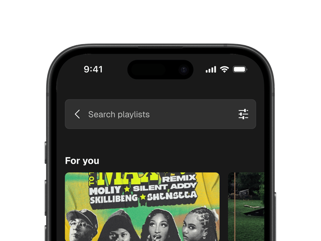 Discover playlists interface
